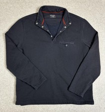 UNTUCKit Sweater Mens 2XL Navy Parkson Snap Mock Neck Fleece Pullover Shirt