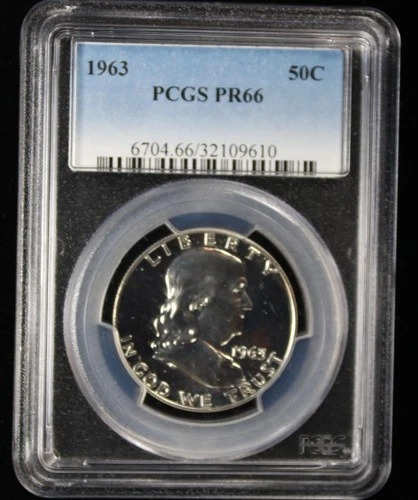 Photo of a 1963-P Franklin Half Dollar Proof from an eBay listing that sold on Jul 21, 2026
