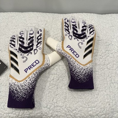 adidas Predator GL Pro Goalkeeper Gloves Size 9.5All Weather White/Purple JZ5787