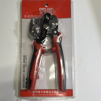DELIXI DKK-2190 Multi-Size Hole Punch Pliers Wire Stripper/Crimper Red