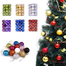 24Pcs Christmas Balls Shatterproof Xmas Tree Ornaments Hanging Ball Decor USA
