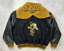 Vintage 00s Yellow Jackets Cheerleader Varsity Letterman Jacket Size XL