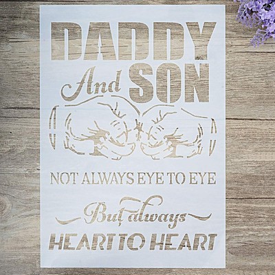 A4 DIY Decorative Dad and Son Letter Stencil Template for Painting Crafts