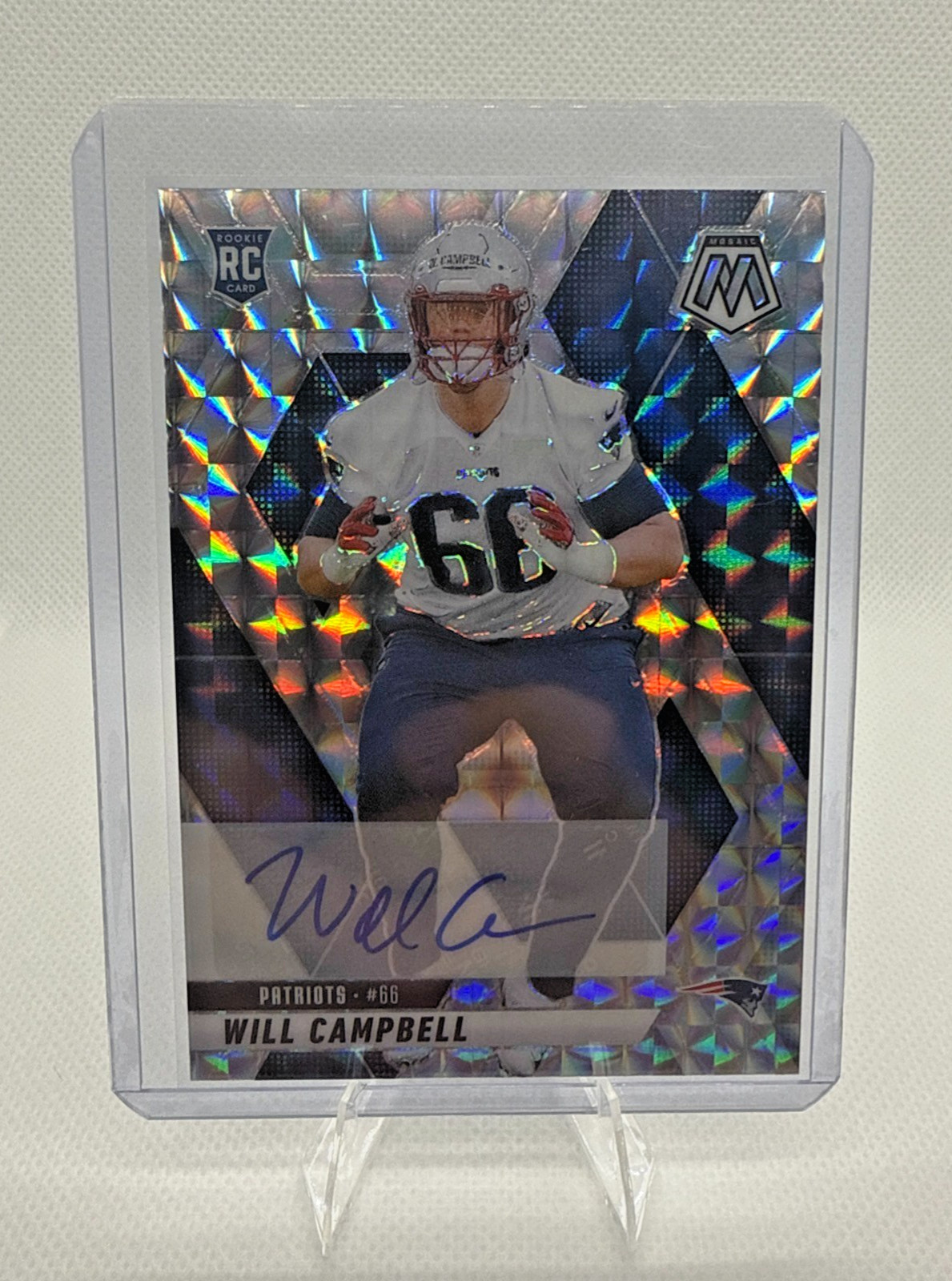 2025 Panini Mosaic Will Campbell Silver Mosaic Prizm Auto #378 (RC)