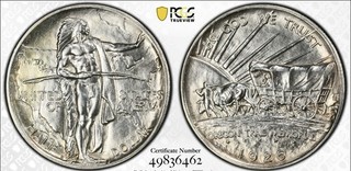 1926 S Oregon Trail Memorial Commemorative Half Dollar PCGS Genuine UNC Detail