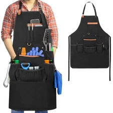 Professional BBQ Grilling Apron, Large Chef Cooking Apron with Multiple 