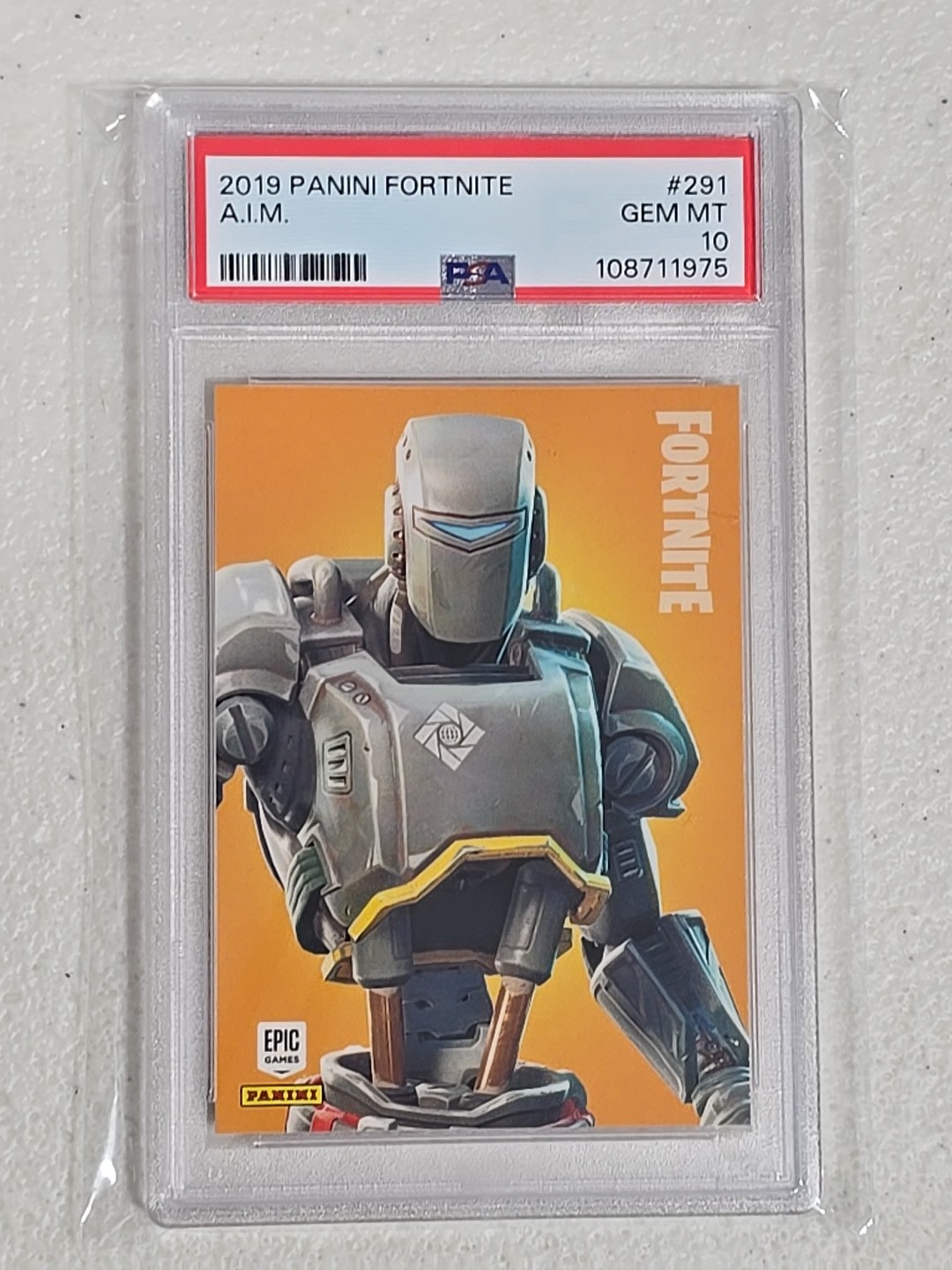 2019 Panini Fortnite Base A.I.M. #291 Legendary Outfit USA Print PSA 10 GEM MT
