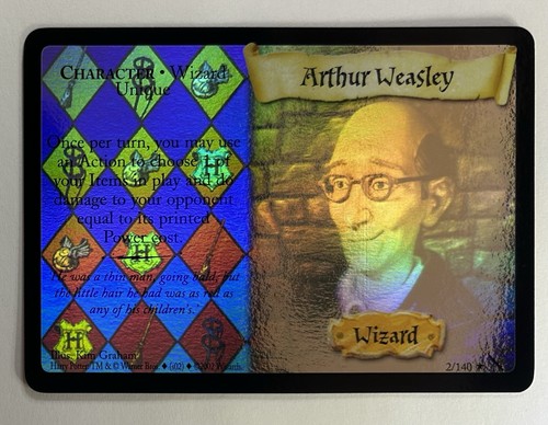 Harry Potter TCG Arthur Weasley Holo Foil Chamber of Secrets 2/140 Unplayed - Picture 1 of 2