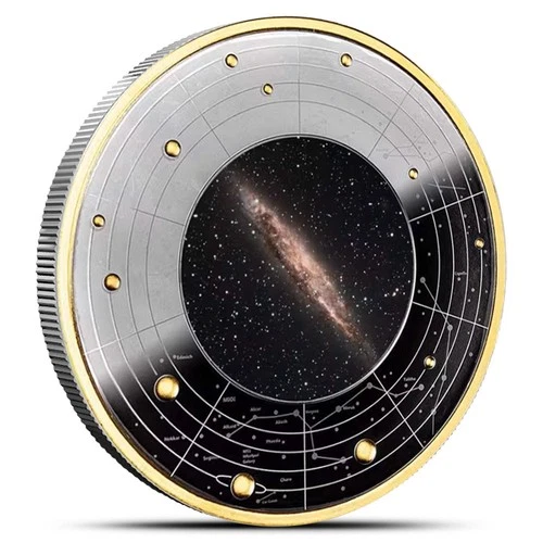 2024 17.5 Gram Black Proof Cameroon Silver Galaxy NGC4945 Coin