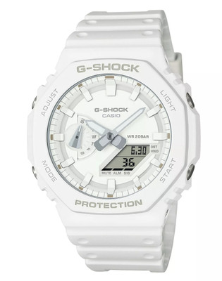 Casio G-Shock Analog/Digital White Resin White Dial Watch GA-2100-7A7