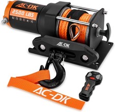 AC-DK 2500 lb ATV/UTV Winch Synthetic Rope Kits, 12V Winch with Wireless Remote 