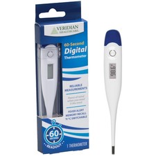 Veridian 60 Second Digital Thermometer Fever Alert Reliable Accurate Temperature