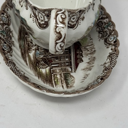 Johnson Bros Heritage Hall Gravy Boat W/Underplate Ironstone Brown Transferware - Picture 9 of 9