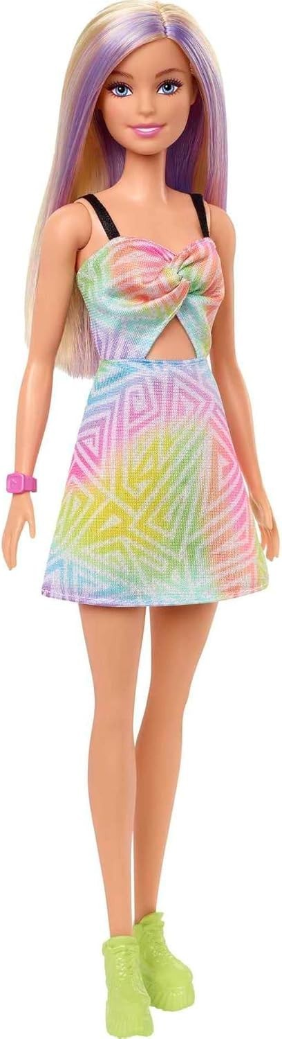 Barbie Fashionistas Doll Blonde Hair with Purple Streaks, Romper Dress