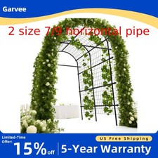7/9pipe 7.5 ft Metal Garden Arch Trellis with Netting for Climbing Plants Vegeta