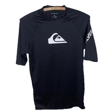 Quiksilver Mens All Time Short Sleeve UPF 50 Swimming Rash Guard  Top Medium