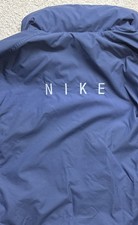 Vtg 90 s Nike Hooded Parka Style Jacket Stow Away Hood Zip Pockets Men s Med