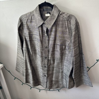 Linda Allard Ellen Tracey Silk And Linen Size 16, 3/4 Length Sleeve