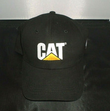 CAT Caterpillar Hat Black Embroidered Logo and Flag Adjustable 100 Cotton