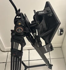 Cayer BV30L Video Tripod with K3 Head and Moman Teleprompter Screen Combo