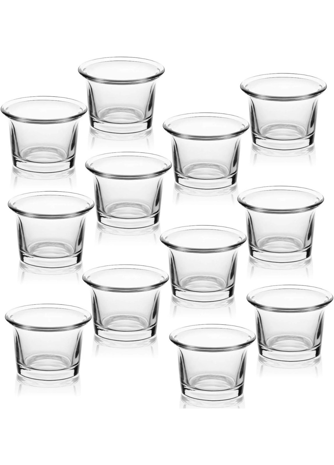 Set Of 12- Clear Glass Votive Candle Holders Bulk