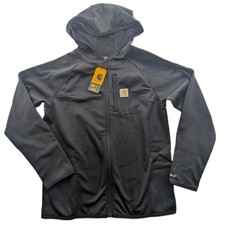 Carhartt Force Boys You Size Large Full Zip Hoodie Black Sweatshirt NWT