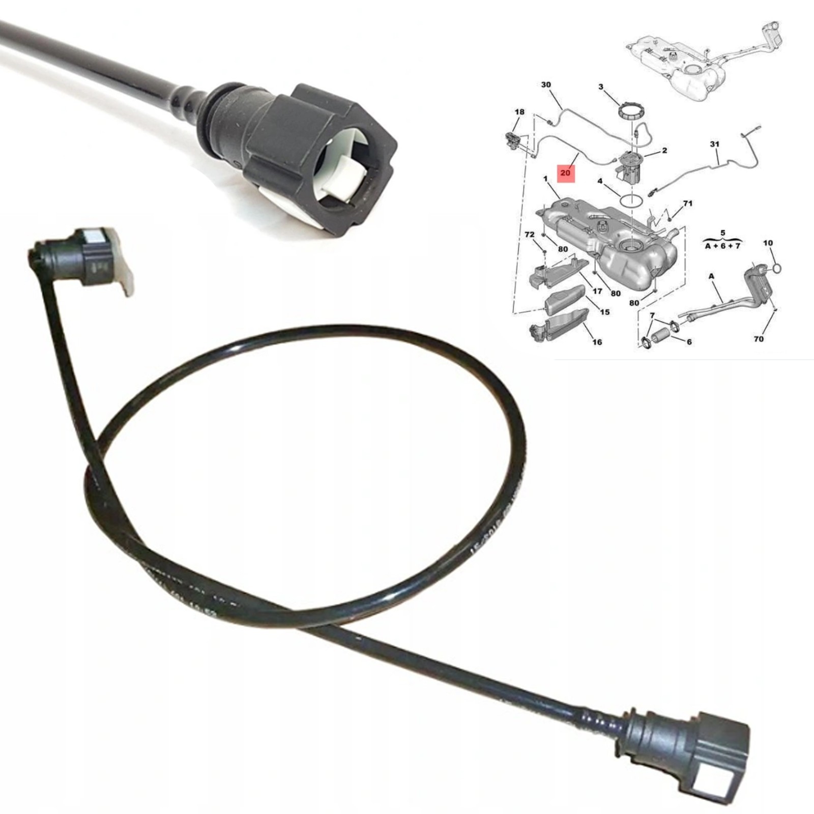 Tuyau d'alimentation additif FAP 1507C9 pour moteur 1.6 HDI Citroën C3