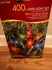 Holiday Time 400 Multicolor Mini Christmas Lights 96 Ft Green Wire Tested