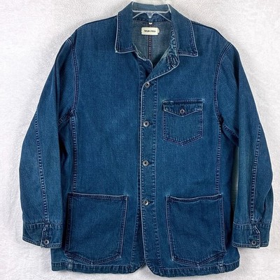 極美品 USA製 ハリスツイード生地 テイラースティッチ Ojai Jacket Taylor Stitch Ojai Jacket Men 44 Blue Denim Chore Coat French