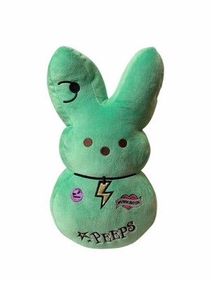 Just Born Peeps Bunny Plush Green Emo Punk Rock Easter Stuffed Animal Toy 15 in