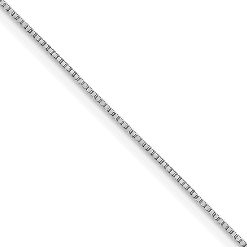10k White Gold .5mm Baby Box with Lobster Clasp Chain Necklace 16