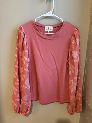 Betsey's Boutique Women's Long Sleeve Top - Rose Pink Size Large