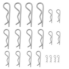 20 R Clips Retaining Cotter Pins Heavy Duty Zinc Plated Hairpin Assortment Kit