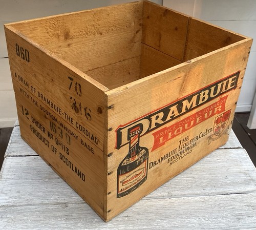 VTG Drambuie Prince Charles Edward's Scotland Liqueur Wood Crate,Maryland