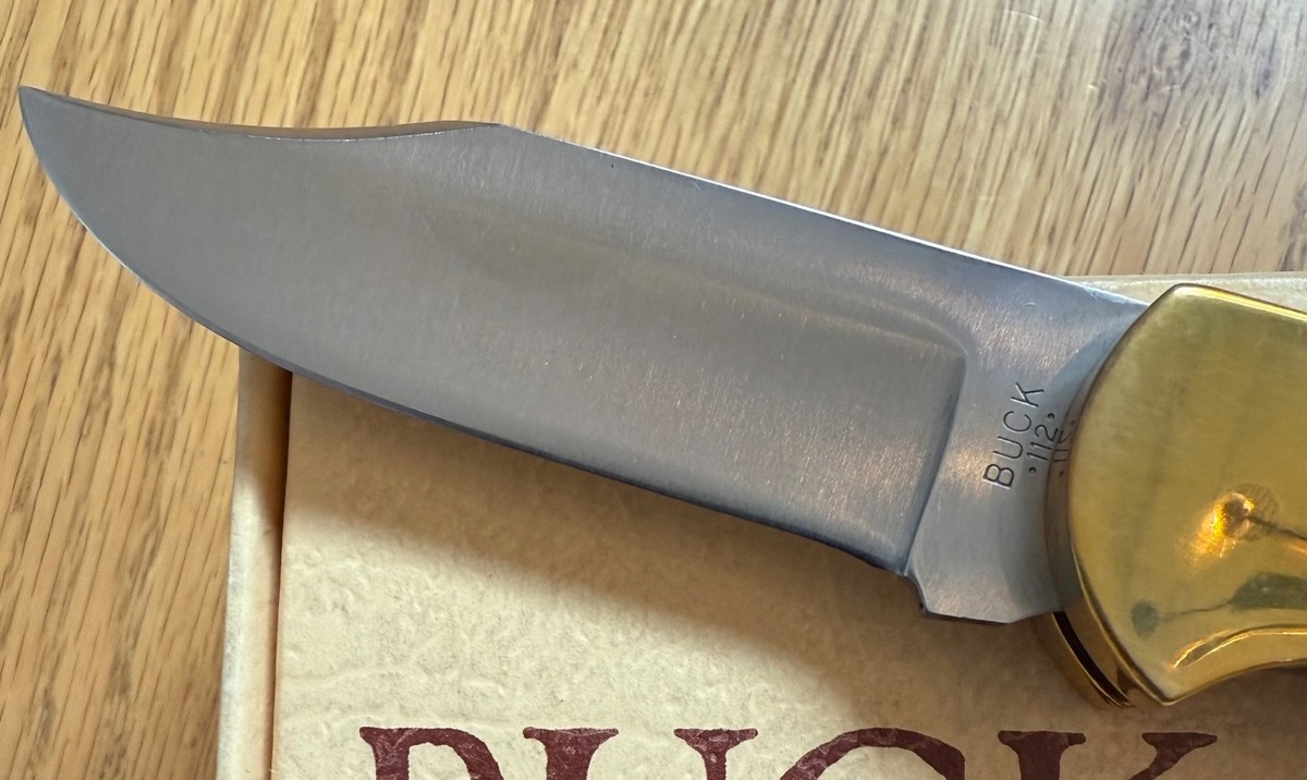 VINTAGE 1974-80 BUCK NO THUMBNAIL NICK 112 LOGO KNIFE NEVER USED