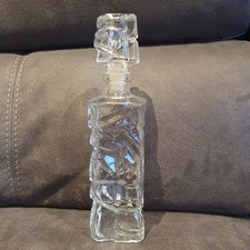 Vintage Crinkle Glas Karaffe Eisblock struktu...