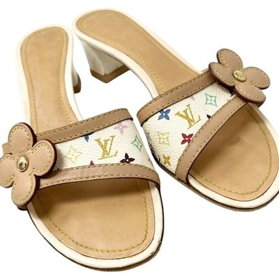 LOUIS VUITTON Vintage Logo Monogram Multicolor Sandals #36-36.5