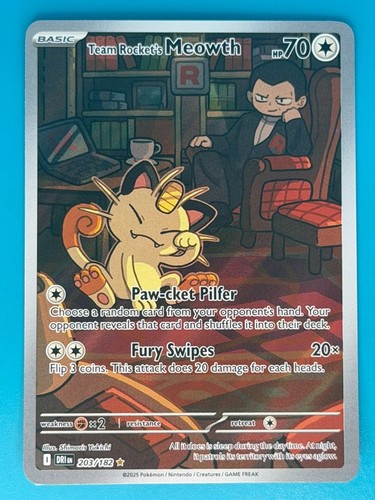 Pokemon - Team Rocket's Meowth 203/182 (Destined Rivals) *Lightly Played - LP*