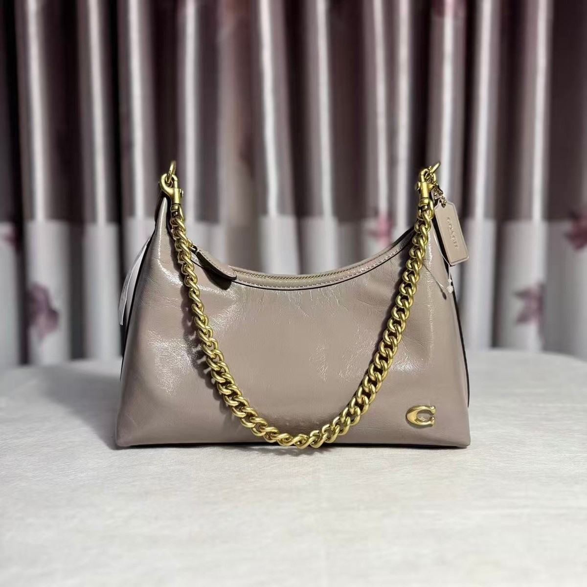NWT CAD75 COACH Juliet Shoulder Bag 25 Brass/Ash | eBay