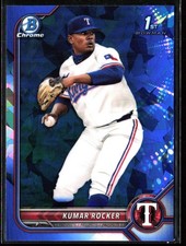 2022 Bowman Chrome Draft KUMAR ROCKER sapphire refractor RC 1st Texas Rangers