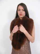 REAL MINK FUR STOLE SHAWL WRAP CAPE CAPELET AUBURN RED BROWN COLLAR JACKET COAT