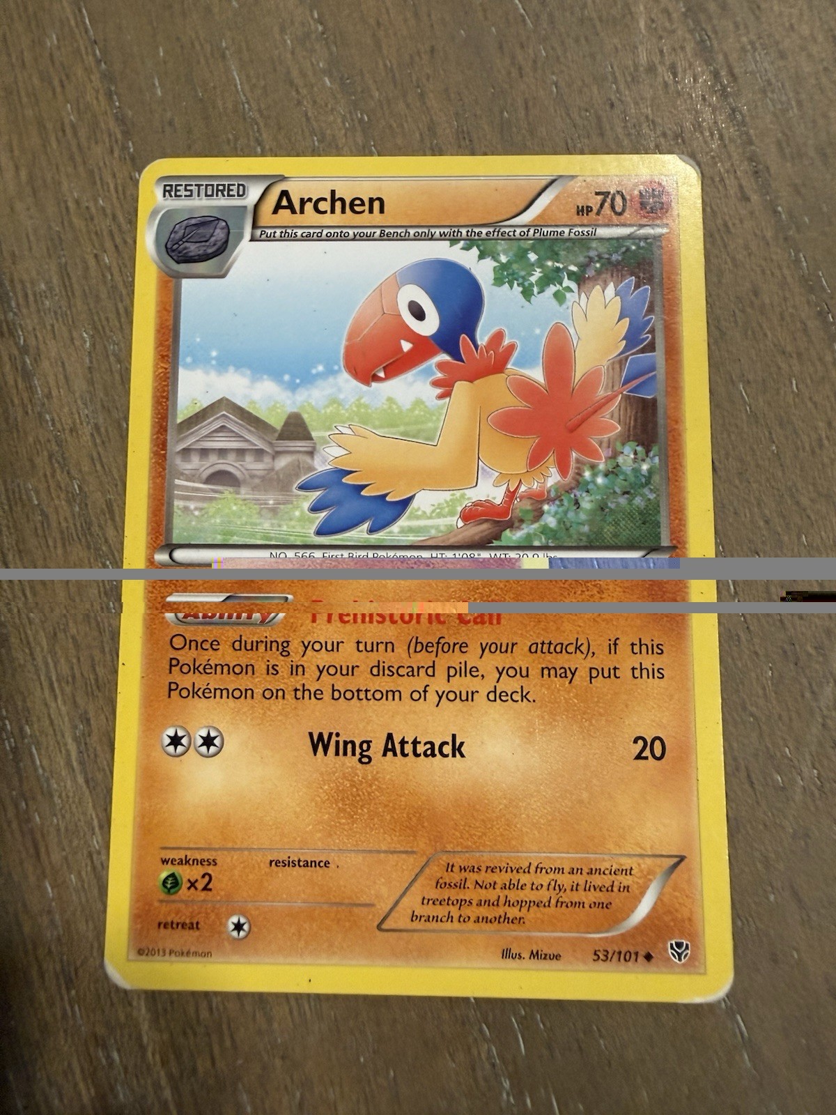 Archen 53/101 - Plasma Blast Set - Pokemon Card - Moderately Played