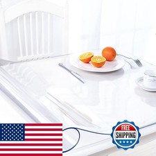 AimerGro 58x96 Clear Table Protector 1.5mm Thick Plastic Desk Pad for Wood