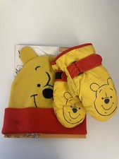 toddler winnie the pooh 2pcs hat and ski mitten set
