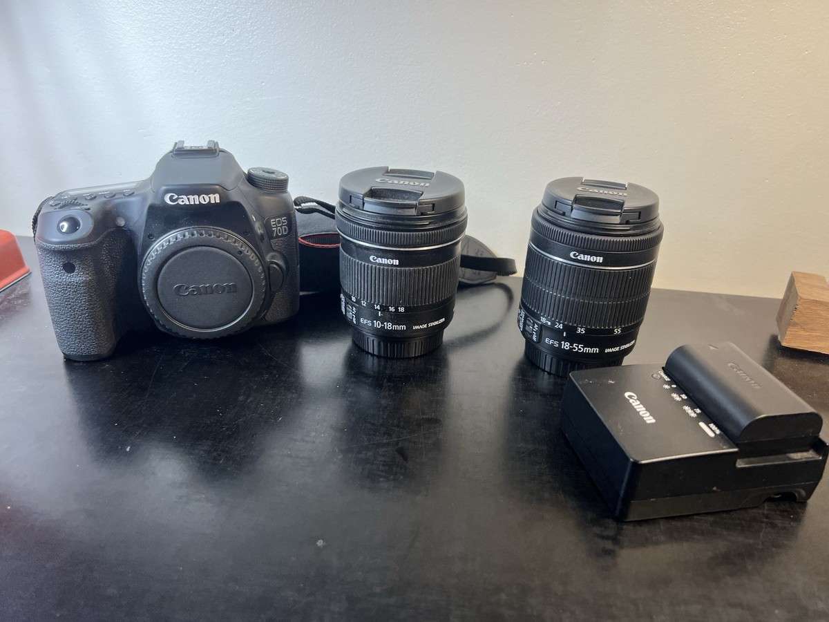 Canon EOS 70D EFS 18-55mm バッテリー2個付き Canon EOS 70D DSLR Camera