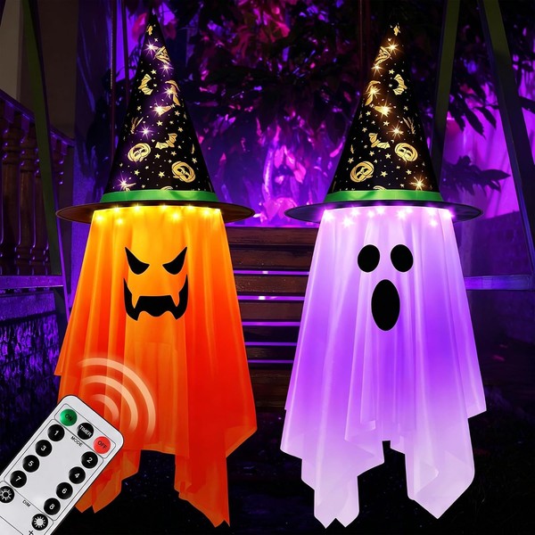 Halloween Deko Geister HäNgelicht Hexenhut FüR Garten Outdoor Deko-image
