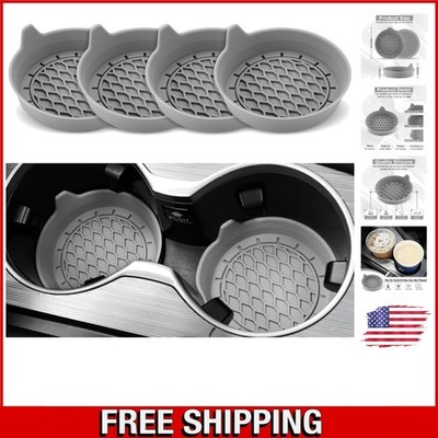 Durable Gray Car Cup Holder Coaster Set - 4 Pack for Ultimate Interior Care