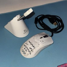 COMBO White Glorious Mouse Bungee & Model O Wired MISSING FRONT SIDE BUTTON