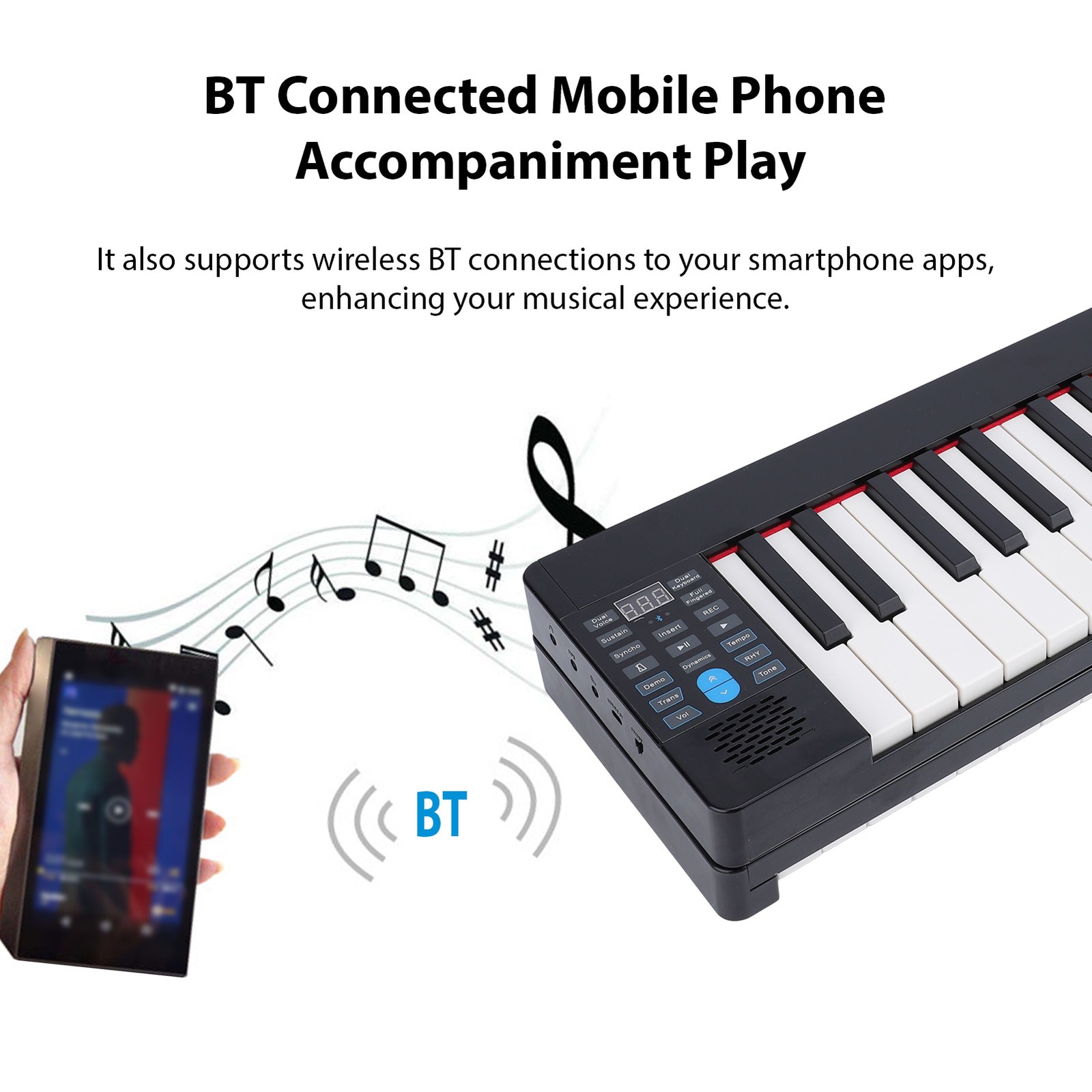 Tastiera elettronica pianoforte digitale pieghevole 61 tasti con pedale di supporto portatile WL