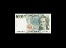 4.1.1985 BANCA D  ITALIA 5000 LIRE ITALY **Fazio & Amici** (( GEM UNC ))